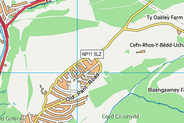 NP11 5LZ map - OS VectorMap District (Ordnance Survey) NP11 5LZ map - OS VectorMap District (Ordnance Survey)