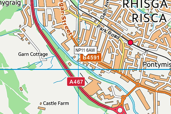 NP11 6AW map - OS VectorMap District (Ordnance Survey)