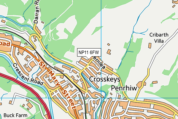 NP11 6FW map - OS VectorMap District (Ordnance Survey) NP11 6FW map - OS VectorMap District (Ordnance Survey)