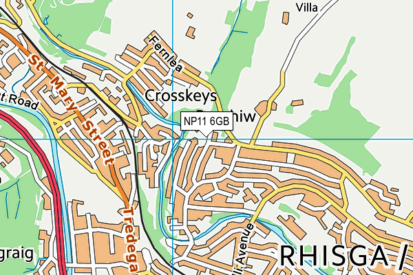 NP11 6GB map - OS VectorMap District (Ordnance Survey)