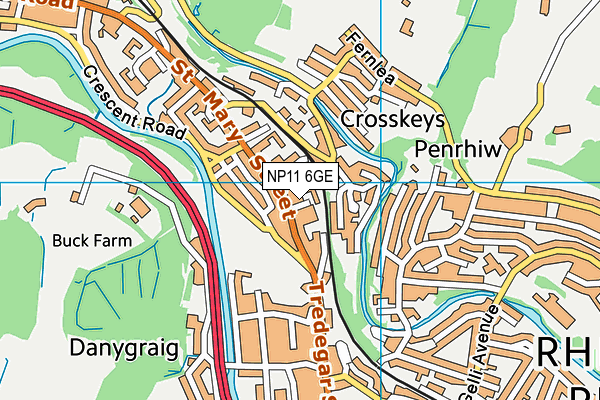 NP11 6GE map - OS VectorMap District (Ordnance Survey)