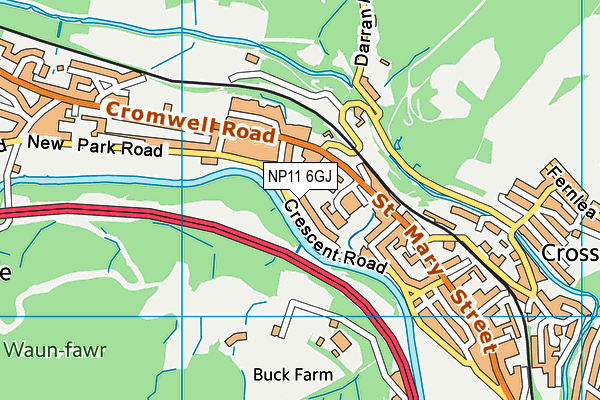 NP11 6GJ map - OS VectorMap District (Ordnance Survey)