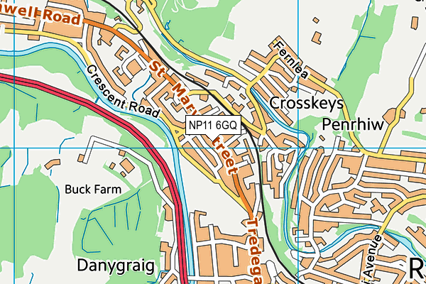NP11 6GQ map - OS VectorMap District (Ordnance Survey)