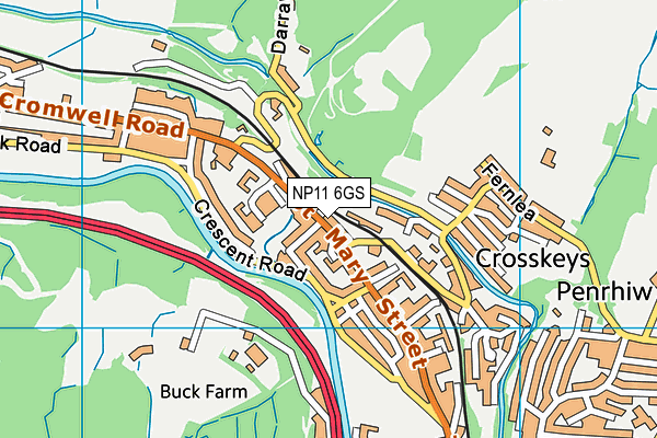 NP11 6GS map - OS VectorMap District (Ordnance Survey)