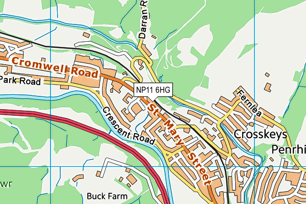 NP11 6HG map - OS VectorMap District (Ordnance Survey)