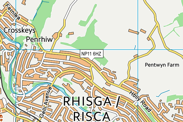 NP11 6HZ map - OS VectorMap District (Ordnance Survey)