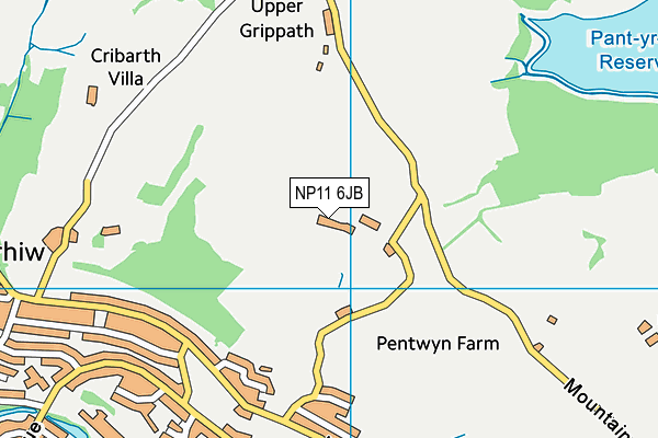 NP11 6JB map - OS VectorMap District (Ordnance Survey) NP11 6JB map - OS VectorMap District (Ordnance Survey)