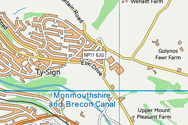 NP11 6JG map - OS VectorMap District (Ordnance Survey) NP11 6JG map - OS VectorMap District (Ordnance Survey)