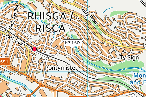 NP11 6JY map - OS VectorMap District (Ordnance Survey)