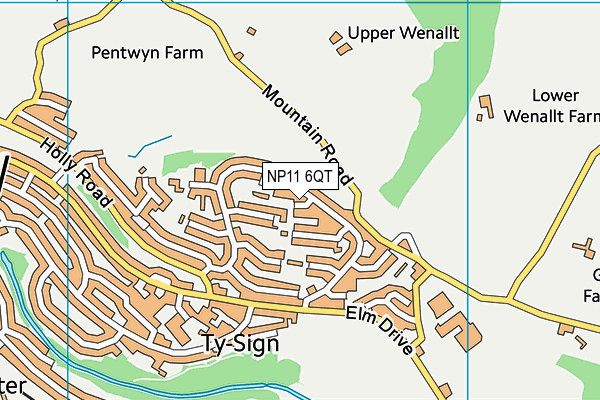 NP11 6QT map - OS VectorMap District (Ordnance Survey) NP11 6QT map - OS VectorMap District (Ordnance Survey)