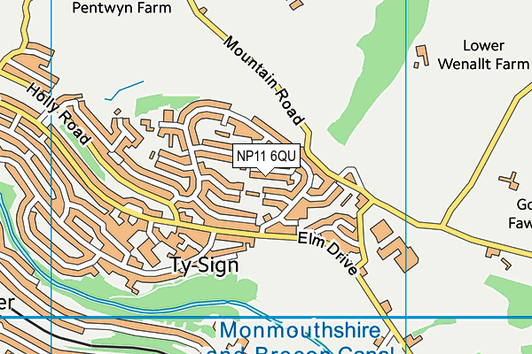 NP11 6QU map - OS VectorMap District (Ordnance Survey) NP11 6QU map - OS VectorMap District (Ordnance Survey)
