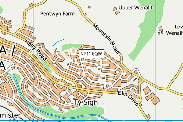 NP11 6QW map - OS VectorMap District (Ordnance Survey) NP11 6QW map - OS VectorMap District (Ordnance Survey)