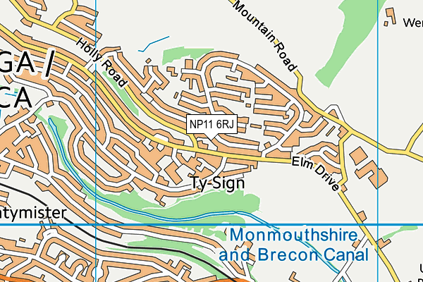 NP11 6RJ map - OS VectorMap District (Ordnance Survey) NP11 6RJ map - OS VectorMap District (Ordnance Survey)