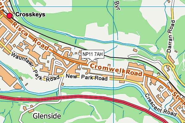 NP11 7AH map - OS VectorMap District (Ordnance Survey)