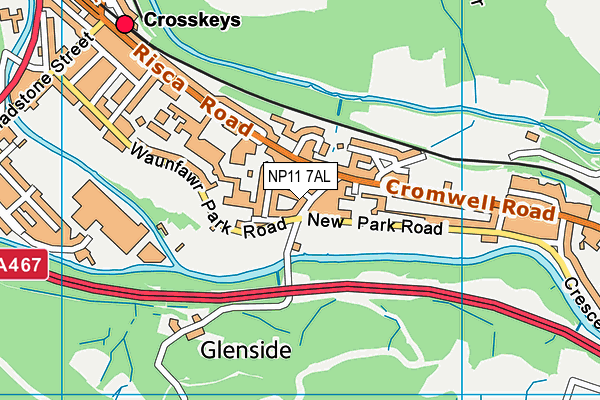 NP11 7AL map - OS VectorMap District (Ordnance Survey)