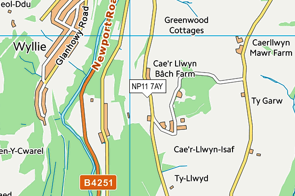 NP11 7AY map - OS VectorMap District (Ordnance Survey) NP11 7AY map - OS VectorMap District (Ordnance Survey)