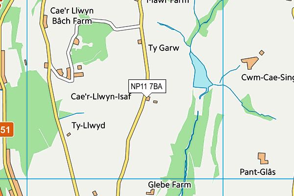 NP11 7BA map - OS VectorMap District (Ordnance Survey) NP11 7BA map - OS VectorMap District (Ordnance Survey)