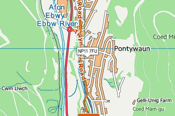 NP11 7FU map - OS VectorMap District (Ordnance Survey) NP11 7FU map - OS VectorMap District (Ordnance Survey)
