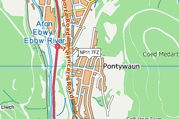 NP11 7FZ map - OS VectorMap District (Ordnance Survey) NP11 7FZ map - OS VectorMap District (Ordnance Survey)