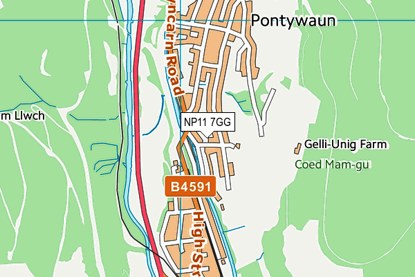 NP11 7GG map - OS VectorMap District (Ordnance Survey) NP11 7GG map - OS VectorMap District (Ordnance Survey)