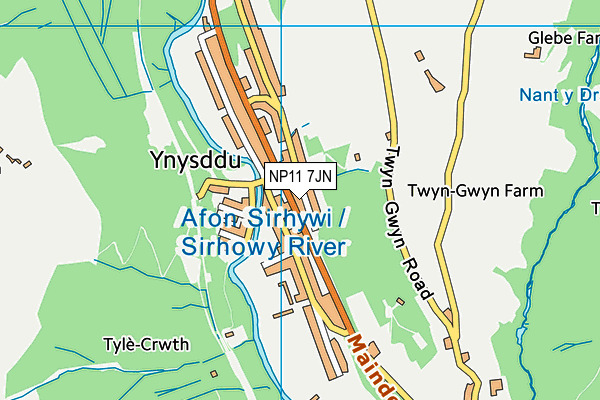NP11 7JN map - OS VectorMap District (Ordnance Survey) NP11 7JN map - OS VectorMap District (Ordnance Survey)
