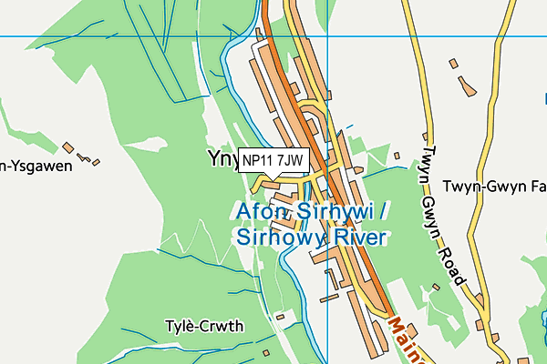 NP11 7JW map - OS VectorMap District (Ordnance Survey) NP11 7JW map - OS VectorMap District (Ordnance Survey)