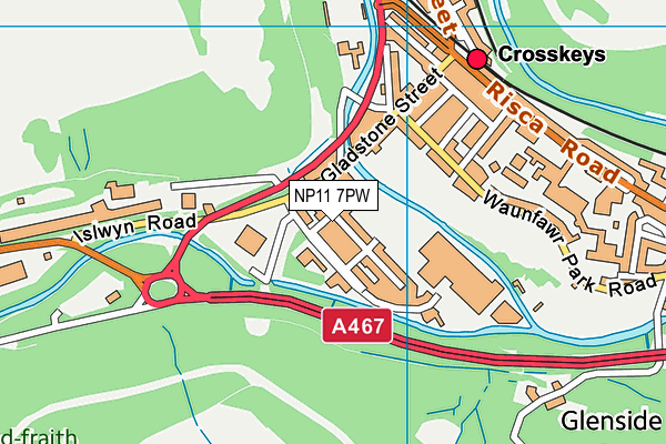 NP11 7PW map - OS VectorMap District (Ordnance Survey) NP11 7PW map - OS VectorMap District (Ordnance Survey)
