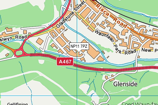 NP11 7PZ map - OS VectorMap District (Ordnance Survey)