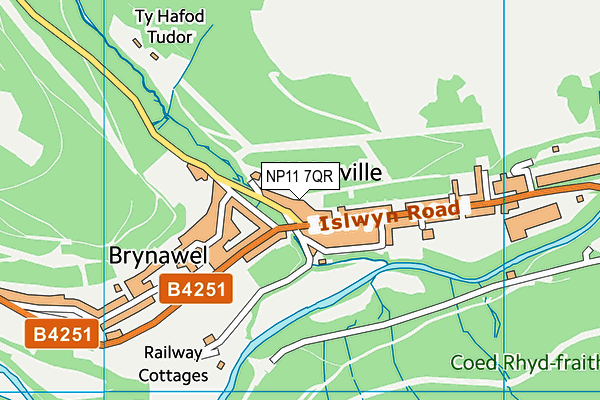 NP11 7QR map - OS VectorMap District (Ordnance Survey) NP11 7QR map - OS VectorMap District (Ordnance Survey)