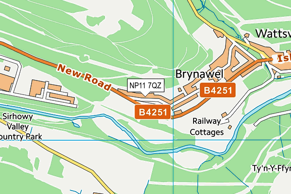 NP11 7QZ map - OS VectorMap District (Ordnance Survey)