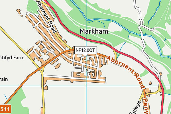 NP12 0QT map - OS VectorMap District (Ordnance Survey)