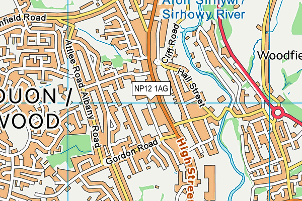 NP12 1AG map - OS VectorMap District (Ordnance Survey)