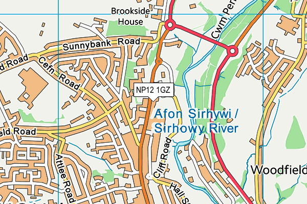 NP12 1GZ map - OS VectorMap District (Ordnance Survey) NP12 1GZ map - OS VectorMap District (Ordnance Survey)