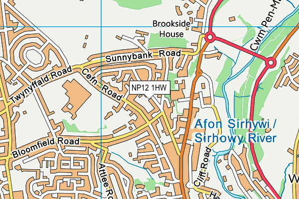 NP12 1HW map - OS VectorMap District (Ordnance Survey) NP12 1HW map - OS VectorMap District (Ordnance Survey)