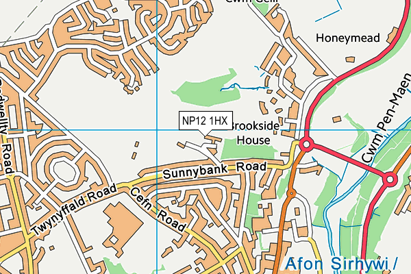 NP12 1HX map - OS VectorMap District (Ordnance Survey)