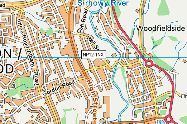 NP12 1NX map - OS VectorMap District (Ordnance Survey)