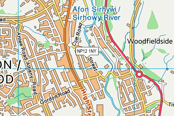 NP12 1NY map - OS VectorMap District (Ordnance Survey)