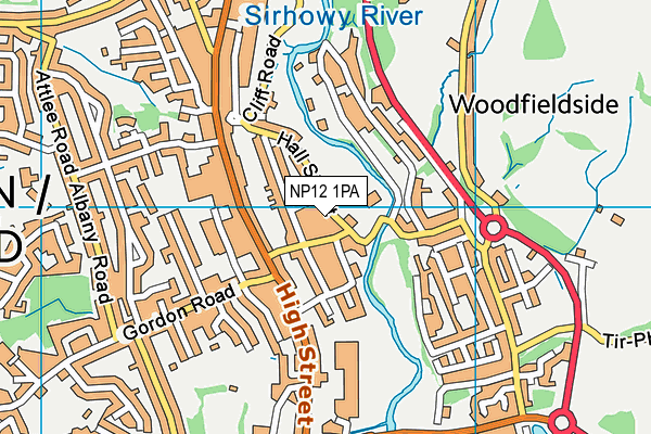 NP12 1PA map - OS VectorMap District (Ordnance Survey)