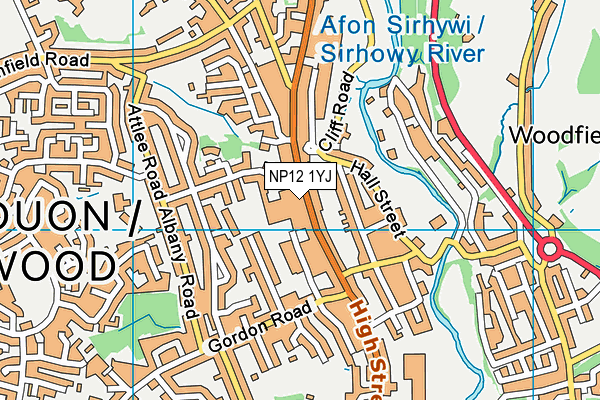 NP12 1YJ map - OS VectorMap District (Ordnance Survey)