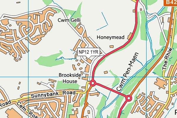 NP12 1YR map - OS VectorMap District (Ordnance Survey) NP12 1YR map - OS VectorMap District (Ordnance Survey)