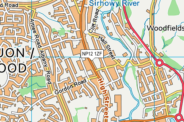 NP12 1ZF map - OS VectorMap District (Ordnance Survey) NP12 1ZF map - OS VectorMap District (Ordnance Survey)