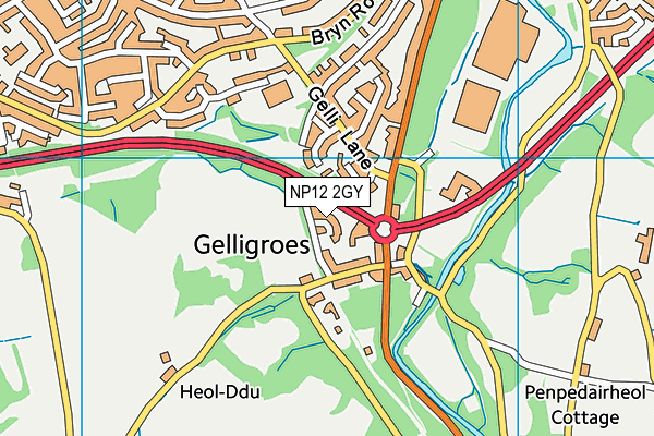NP12 2GY map - OS VectorMap District (Ordnance Survey) NP12 2GY map - OS VectorMap District (Ordnance Survey)