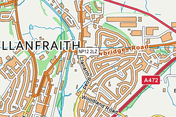 NP12 2LZ map - OS VectorMap District (Ordnance Survey)