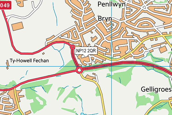 NP12 2QR map - OS VectorMap District (Ordnance Survey) NP12 2QR map - OS VectorMap District (Ordnance Survey)