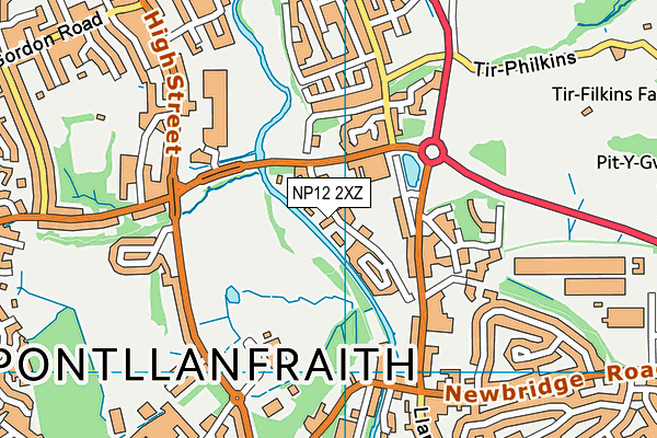 NP12 2XZ map - OS VectorMap District (Ordnance Survey)