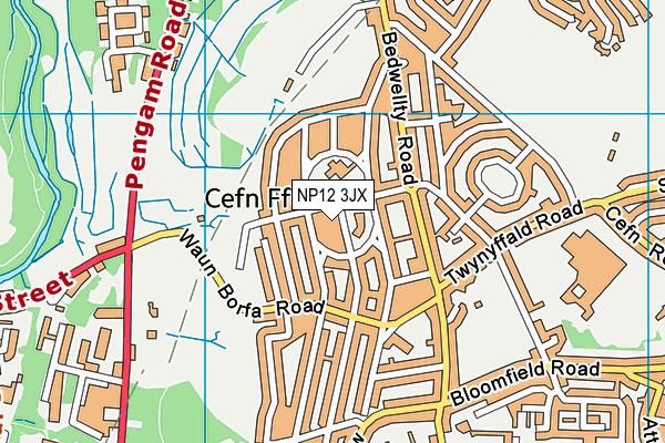 NP12 3JX map - OS VectorMap District (Ordnance Survey) NP12 3JX map - OS VectorMap District (Ordnance Survey)