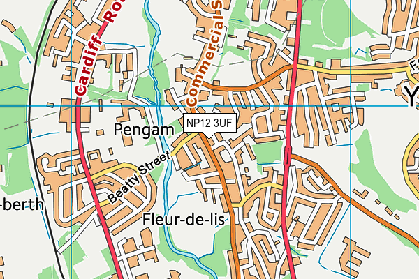 NP12 3UF map - OS VectorMap District (Ordnance Survey) NP12 3UF map - OS VectorMap District (Ordnance Survey)