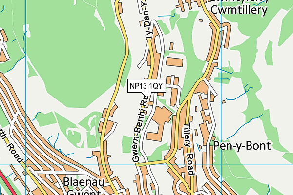 NP13 1QY map - OS VectorMap District (Ordnance Survey) NP13 1QY map - OS VectorMap District (Ordnance Survey)
