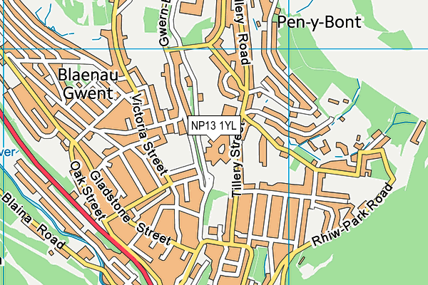 NP13 1YL map - OS VectorMap District (Ordnance Survey)