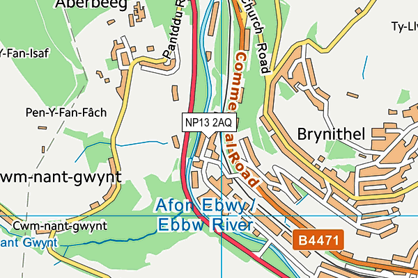 NP13 2AQ map - OS VectorMap District (Ordnance Survey)